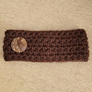 Dark Brown Hand Crocheted Headband Ear Warmer